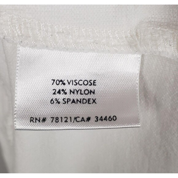 Eileen Fisher Pants Womens Large White Pull On Tapered Stretch Viscose Blend - Picture 5 of 6